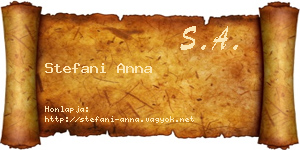 Stefani Anna névjegykártya